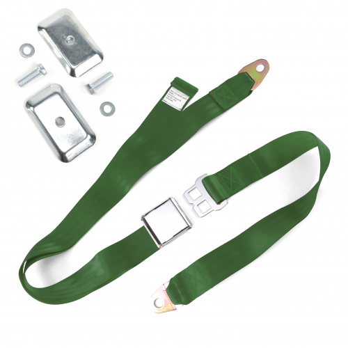 2pt Army Green Airplane Buckle Lap Seat Belt w/ Flat Plate Hardware instructions, warranty, rebate