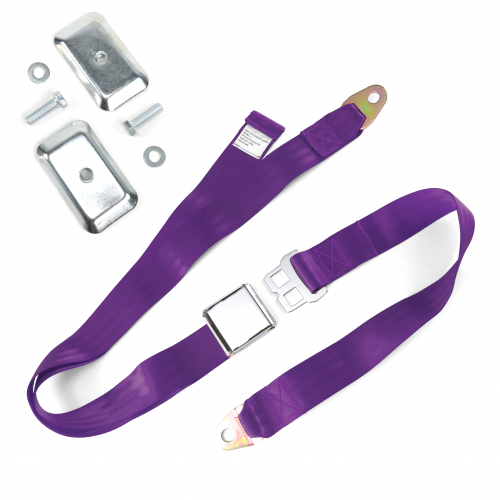 2pt Plum Airplane Buckle Lap Seat Belt w/ Flat Plate Hardware instructions, warranty, rebate